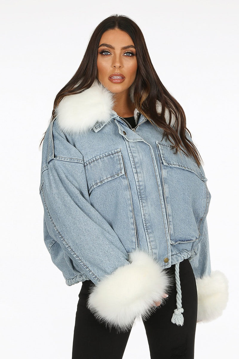 Winter Fur Hooded Denim Jacket For Women Thick Lamb Wool Outwear, Warm  Parka Pink Fur Coat, Chaquetas Mujer From Gladrayste, $44 | DHgate.Com
